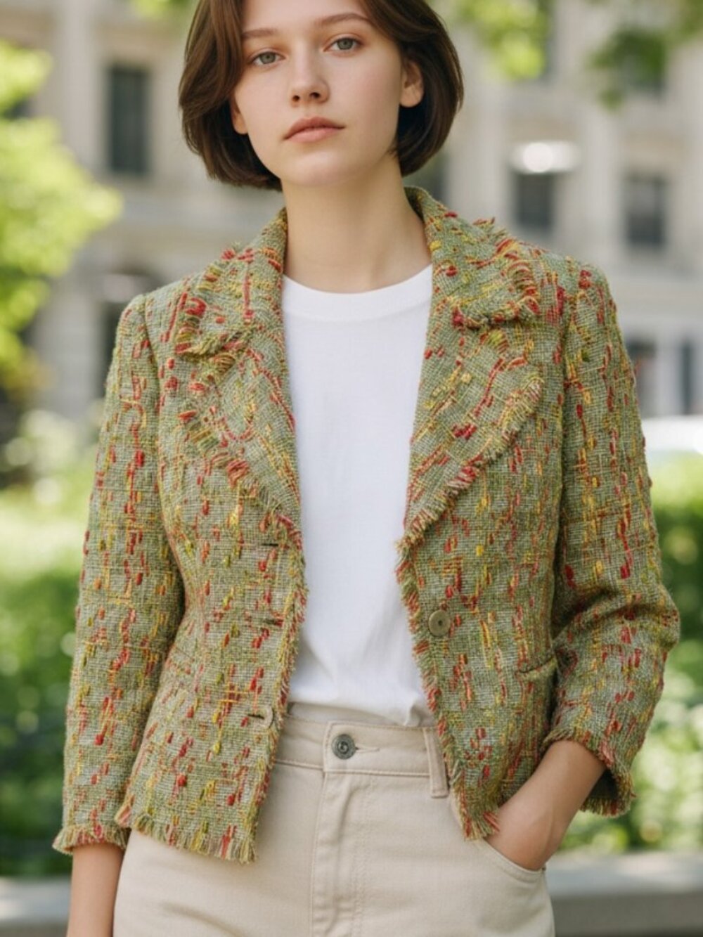 Juliana Collezione Tweed cotton vintage Blazer Jacket